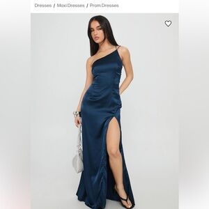 open lace back dress Claudia One Shoulder Maxi Dress